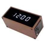 Digital Alarm Clock Wireless Charger Function MDF PVC LED Display Brown Inde SDS