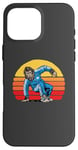 Coque pour iPhone 16 Pro Max Break Dancing Sasquatch B-Boy Bigfoot Dancer 80s Sunset