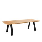 Naver Collection - GM 3200 Plank Table, 300 x 100 cm, Tabletop oiled wild Oak, Without additional top, Base in black powder coated steel - Spisebord - Nissen & Gehl