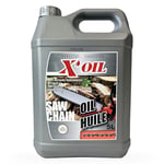 X'OIL - Huile Chaîne Tronçonneuse - Pour Chaînes et Guides - Haute Performance - Anti-Usure - Super Filante - Indice Viscosité 97 - Viscosité Cinématique de 100mm²/s à 40°C - Bidon de 5 L