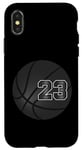 Coque pour iPhone X/XS Ballon de basketball numéro 23 noir pour joueurs et amateurs de sport