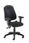 Office Hippo Desk Chair, Ergonomic Home & Office Chair With Adjustable Seat, Back, Arms & Lumbar Pump For Comfort & Support, Computer Chair With Curved Back For Daily Use - Black