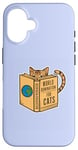 Coque pour iPhone 16 Chat lisant "World Domination for Cats" Chat livre drôle