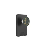 Monogramme jaune foncé lettre L sur allumette vert nuit PopSockets PopWallet pour MagSafe