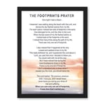 Artery8 Lord Jesus Footprints In The Sand Poem Watercolour Artwork Framed Wall Art Print 18X24 Inch