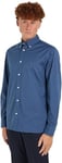 Tommy Hilfiger Homme Chemise Poplin Manches Longues, Bleu (Aegean Sea), L