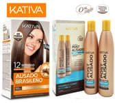 Kativa Brazilian Keratin Treatment Straightening KIT + Post Kertain Repair Shamp