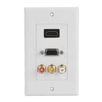 Prise Murale Multifonctionnelle pour Prise HDMI VGA RCA 3 Panneaux Muraux pour Plaque AV Composite - Blanc