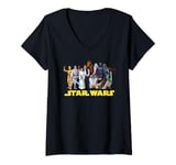 Womens Star Wars Original Trilogy Character Group Matching V-Neck T-Shirt