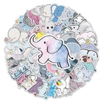 Elefant, Kreativa Trendiga Graffiti Klistermärken 50-Pack Blandade Vinyl Klistermärken för Laptop, Telefon, Vattenflaska, Skateboard, Resväska, Gitarr, Matta, Söta, Ae