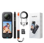 Insta360 X3 360 Degree Action Camera Diver Kit includes 50M/164ft Waterproof Housing + Invisible Selfie Stick + Transparent Floating Selfie Stick + 64GB Micro SDHC Memory Card