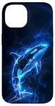 Coque pour iPhone 14 Illustration d'orque bleue électrique