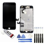 VITRE TACTILE + ECRAN LCD SUR CHASSIS POUR IPHONE 7 PLUS NOIR + OUTILS + COLLE