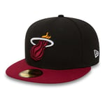 New Era - NBA League Basic 59fifty Miami Heat, Snapback Casquette pour Homme, Homme, 10861622, Black Red, 734