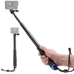 Waterproof Selfie Stick for Action Camera,11.6-37 Inch Extendable Pole for GoPro Hero 13/12/11/10/9/8/7/Max, DJI Osmo Action 5 Pro/4/3, AKASO, Apexcam and Other Action Cameras