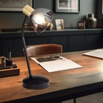 Lampe de Bureau Table Laiton Verre Feu Latéral H 41 CM