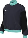 Nike W NK DF Strk24 TRK JKT K Waist Length, Obsidienne/Noir/Turquoise Hyper/Blanc, s Femme