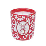 THUN - Bougie en pot rouge doux Noël - Céramique, Cire - Petit format - Hauteur 8,5 cm