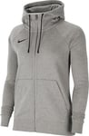 Nike Sweat à Capuche de Football à Manches Longues et Zippé en Molleton pour Femme, Gris (Foncé Chiné/Noir), XS