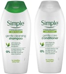 Simple Kind to Hair Gentle Cleansing Shampoo & Care Conditioner Set - 400ml