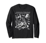 Star Wars X-Wings Chase Tie Fighters Death Star Logo Manche Longue