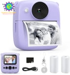 Kids Camera Instant Print, 48MP Kids Digital Video Cameras with 32GB Card & Phot