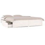 Lit adulte-120 x 190 cm, Cadre de lit avec tiroirs Blanc 120x190 cm Petit double PSS91422 Maisonchic