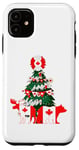 Coque pour iPhone 11 Pull de Noël moche avec drapeau canadien et arbre de Noël