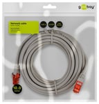 Goobay CAT 6 patchkabel, U/UTP, grå kopparklädd aluminiumtråd (CCA), 10 m