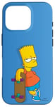 Coque pour iPhone 16 Pro The Simpsons Bart Simpson Bleu ciel