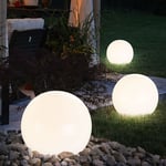 3er Set Éclairage Allée Chemin Lampe Solaire Boule Résistant Blanc Batterie LED