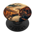 Belle photographie de paysage tigre, eau potable PopSockets PopGrip Interchangeable