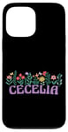 Coque pour iPhone 13 Pro Max Wildflower Floral Cecelia Prénom Fête des Mères Femme