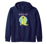 Rugrats Iconic Famous Reptar Vintage Kanji Big Chest Logo Zip Hoodie