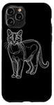 Coque pour iPhone 11 Pro Line Art Russian Blue Cat