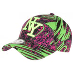 Casquette Enfant Vert Fluo et Rose Design Ethnique NY Baseball Waxa de 7 a 11 a