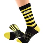 Bee My Valentine Stripe and Honeycomb Design  Socks Size 5-12 - N1245