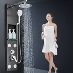 Shower Panel Column Tower Stainless Steel Mixer Tap Rainfall Massage Body Jets