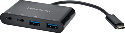 Kensington Hub 4 Ports USB-C, Transfert des données jusqu'à 5 Gbit/s - Installation Plug & Play, Adaptateur USB Compatible Dell, Windows, MacBook (K39124EU), noir