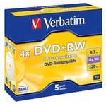 DVD+RW Verbatim Jewelcase, 4,7Gb, 5/fp