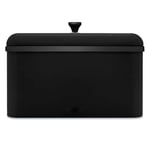 Tower T826136BLK Sera Bread Bin Black and Smoked Trim, Stainless Steel