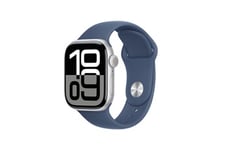 Apple Watch Series 10 GPS + Cellular 42mm Boîtier en Aluminium Argent avec Bracelet Sport Denim - M/L