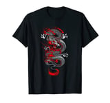 Japanese Aesthetic Red Dragon Symbol Kanji Japan Tattoo Art T-Shirt