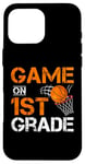 Coque pour iPhone 16 Pro Max Jeux drôles sur le premier jour d'école de basket-ball de première année