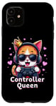 iPhone 11 Controller Queen Cute Gamer Cat Design- Gaming Cat Lovers Case