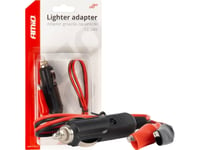 Amio Adapter För Cigarettändaruttag Med 12V 24V Krokodiluttag 60Cm Amio-03802