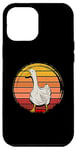 Coque pour iPhone 12 Pro Max Canard blanc rétro vintage avec coucher de soleil amateur de canards