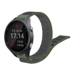 Garmin Forerunner 245 klockarmband med kardborreband i nylon - Grå / Militärgrön