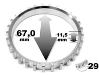 ABS-ring - Opel - Astra, Corsa, Combo, Vectra, Zafira, Meriva, Tigra, Calibra. Saab - 9-3, 900