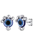 Silver Evil Eyes Stud Earrings for Woman, 6mm Cute Dragon Claws Blue Sapphire Eye Earrings, Sterling Silver Ear Stud Nickel Free